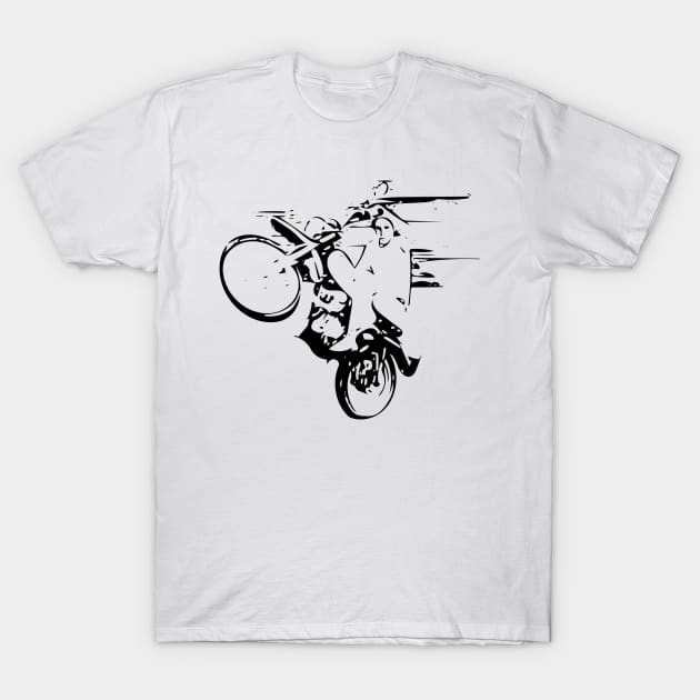 Dirt Bike Wheelie T-Shirt by liiwii